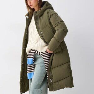 NWT Long peachskin puffer jacket